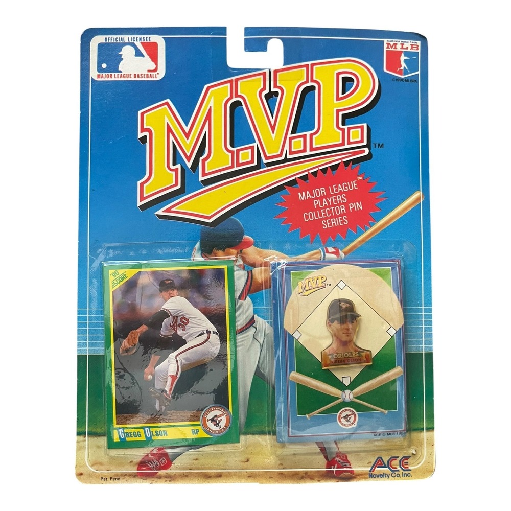 1990 MVP Major League Baseball Collector Pin Series Gregg Olson Orioles Card Set